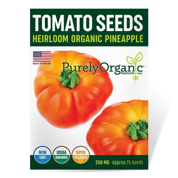 Organic Pineapple Tomato Seeds - USDA Organic, Non-GMO, Open Pollinated,
