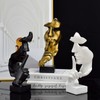 Thinker Statue,Silence is Gold Abstract Art Figurine Keep Silence Statue