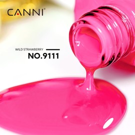 CANNI Pink Gel Nail Polish, 1Pcs Hot Pink Gel Polish Pastel Neon Bright Pink Purple Color Nail Polish Gel High Gloss Soak Off U V Gel Nail French Nail Manicure Salon DIY
