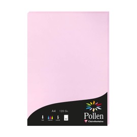 Clairefontaine Clairefontaine 4213C Packung mit 50 Karten Pollen 120g, DIN A4, 21 x 29,7cm, Bonbonrosa