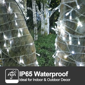 Bollengold Fairy Lights, 12M/120LED USB-Powered String Lights, Copper Wire Light for Indoor Lighting, Bedroom, Wedding Decor, Party, Christmas Tree Decoration(Cool White)