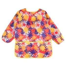 SULIUDAJI 1 Piece Painting Apron Children Painting Coat 5-7 Years Girls/Boy Craft Apron Children with Sleeves and 3 Pockets Painting Apron Children Fabric for School (M Size)