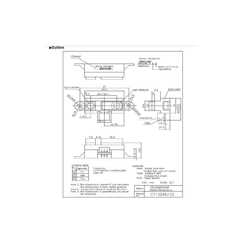 Bestol GP2Y0A41SK0F 100% New 4-30cm Infrared Distance Sensor 0A41SK Including