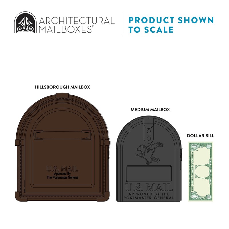 Architectural Mailboxes Hillsborough™ Heavy duty Decorative Steel Metal Post Mounted