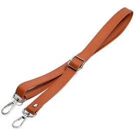 SEIYA INTERNATIONAL Shoulder Strap for Bags, Single Item, PU Leather, brown hardware silver
