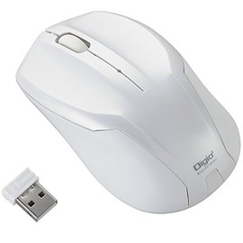 Digio2 48311 Mouse Wireless Quiet 3 Buttons BlueLED White
