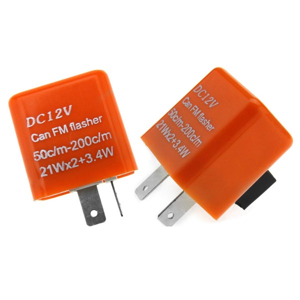2PCS 12V DC Speed Adjustable 2-Pin LED Flasher Relay Motorbike