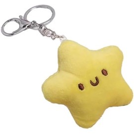 Gowxs Yellow Plush Star Keychain Backpack Accessories Doll Pendant Heart Healing in Addition to Serving as a Keychain Women's Keyrings and Keychains Clothing, Shoes and Jewelry