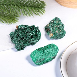 mookaitedecor Natural Malachite Raw Crystal Stone, Decorative Cluster Geode Minerals Druzy Crystal Specimen for Reiki Meditation Home Office Feng Shui Decor, 10g-50g