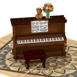 papercrush® Pop-Up Card Piano - 3D Birthday Card with Piano for Piano Player or Pianist, Greetings Card for Piano Teacher and Piano Teacher - Special Voucher for Piano Lessons