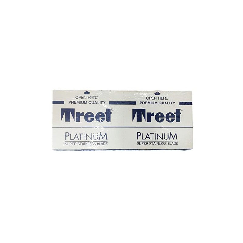 Treet Platinum Super Stainless Double Edge Razor Blades, (100 Blades)
