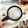 Dilzekui 5X&10X Neck Handheld 2-in-1 Magnifying Glass for Reading w/Light