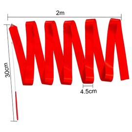 XDGBGFN 12pcs Dance Ribbons Gymnastics Ribbons Twirling Ribbons for Twirling Exercise Circus Carnival Ribbon with Sticks Wands 2 Metres (red)