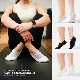 COOLMATE GLOBAL No Show Women Socks (US, Alpha, Small, Regular, Regular, 2 Black, 2 Grey, 2 White)