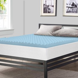 Nutan 3-Inch High Density Convoluted Egg Shell Breathable Foam Topper,Adds Comfort to Mattress, Twin, Beige