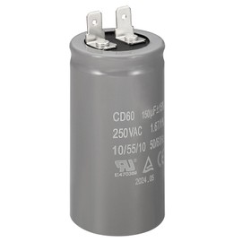 PATIKIL CD60 Run Capacitor 150uF/MFD 250V 15% Tolerance 50/60Hz for Motor Start Capacitor Cooler Presser Motor Gray