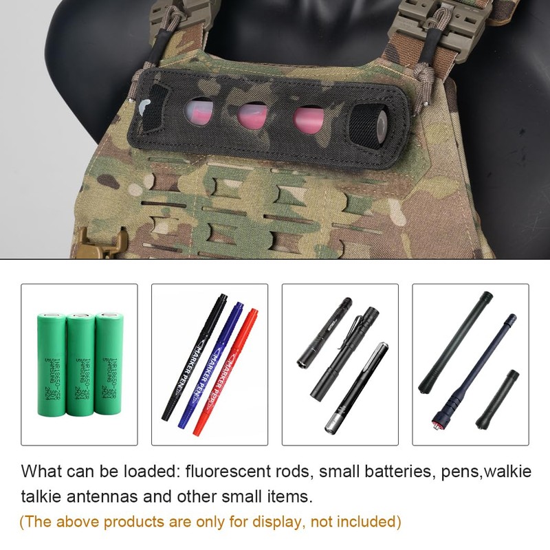 Tactical Glow Stick Pouch Chemlight Pen Holder Flashlight Battery Organizer