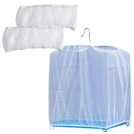 I'm so happy Scatter Proof Large Oversized Blackout Transparent Small Mesh Bird Cage Cover Set of 2 (M)