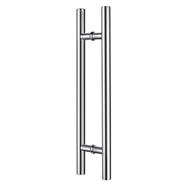 Togu TG-6012 24 inches Solid Standoffs Heavy-Duty Commercial Grade-304 Stainless Steel Push Pull Door Handle/Barn Door Pull Handle/Glass Pulls, Mirror Polished Chrome Finish
