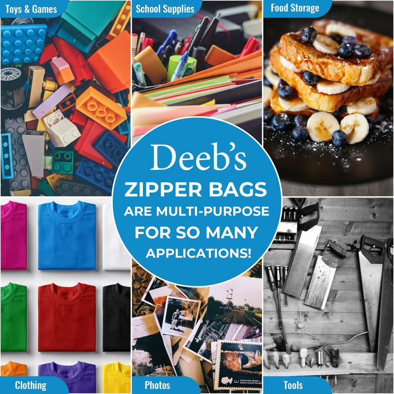 Deeb's 100 Count 3x4 inches Clear Zipper Lock Baggies Craft