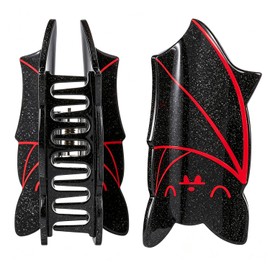 Upside Down Bat Hair Clips Halloween Hair Clip 1Pc Horror Bat Hair Claw Black Red Funny Acrylic Claw Clips Strong Hold Non Slip Inverted Bats Hair Barrettes Halloween Hair Accessories for Women Girls