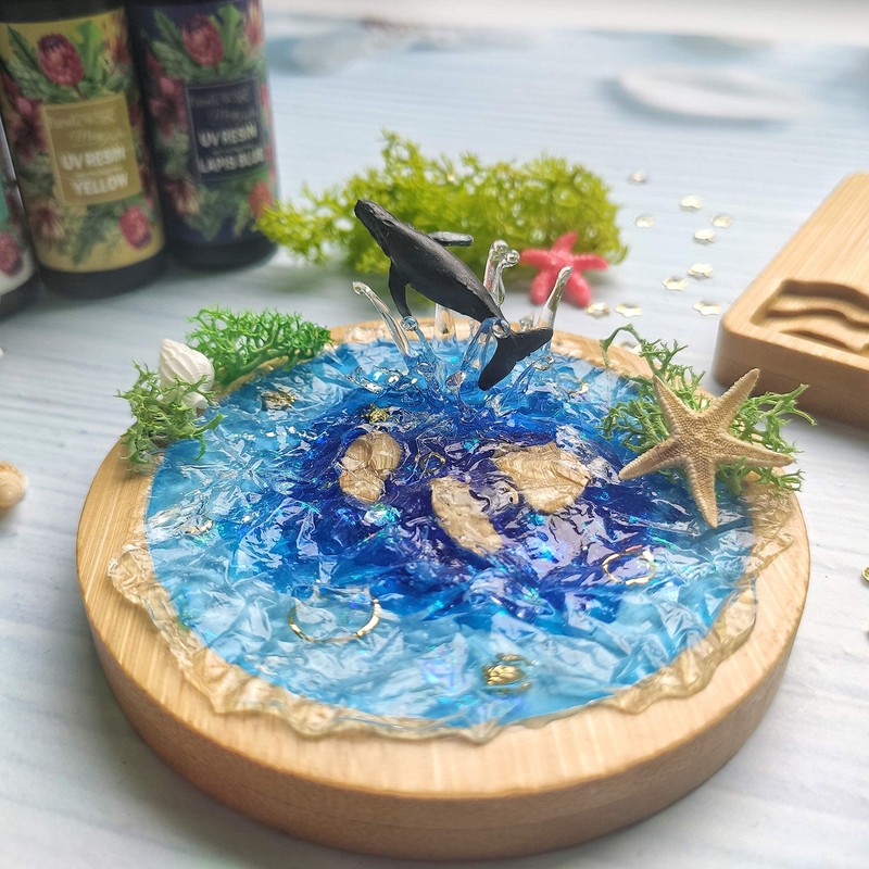 FUNSHOWCASE Juego de posavasos de madera de resina epoxi, kit