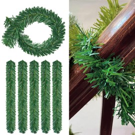 Cosiful 20 Pcs Christmas Garland Ties 18 Inch Artificial Pine Needles Faux Pine Green Twist Ties for Banister, Christmas Tree Branches for Xmas Holiday Decoration Craft Gift Wrapping