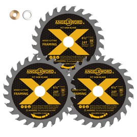 ANGELSWORD 4-1/2 Inch Circular Saw Blade Used on Angle Grinder for Ultra-Nice Wood Cutting, 24T, 3 Pack, 7/8" Arbor with 3/8"&5/8" Bushing