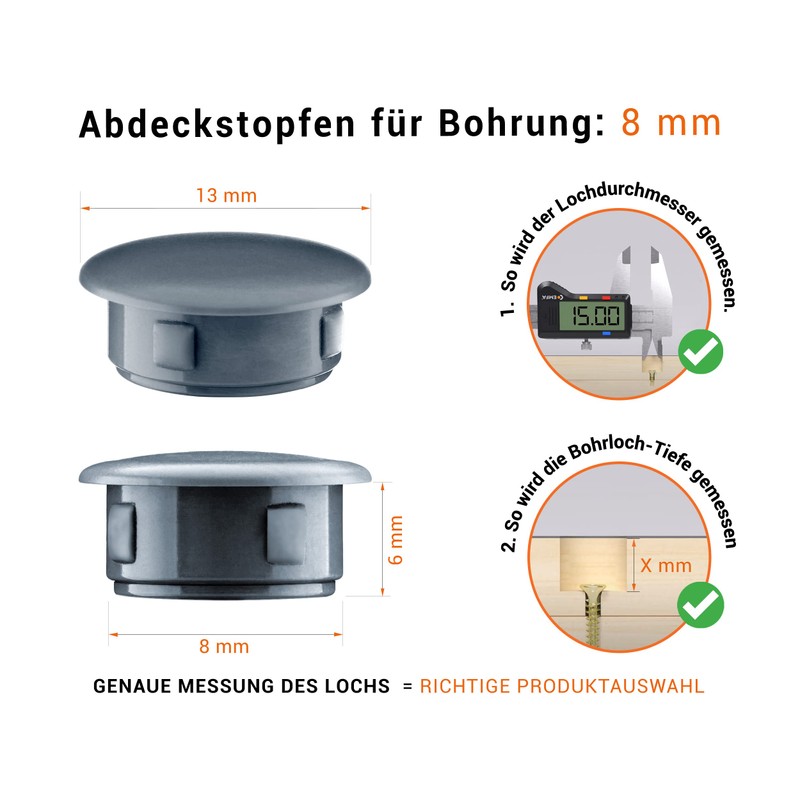 Cover plugs, blanking plugs, plastic cap., anthracite, plug for fixing