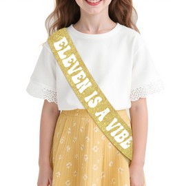 SHADOAMP Eleven Is a Vibe Birthday Decorations, Happy 11th Birthday Decorations Sash for Finally Cheers to 11 Year Old Bday Decorations Supplies Favors