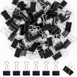 120 Pack Black Binder Clips 0.75 Inch, Small Paper Clamps, Black Paper Binder Clips, Office Clips, Mini Binder Clips, Small Clips for Office Supplies Home School and Business
