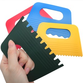LUORNG 7PCS Plastic Thickened Scraper 5.04x3.15in Oil Painting Palette Knife Pigment Scraper Four Color Plastic Thickened Scraper Colored Pigment Scraper Set Artistic Palette Knife Tool