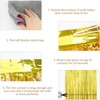 2pcs Gold Metallic Tinsel Curtains, 3.2ft X 6.4ft Aluminum Foil