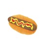 Hamburger or Hot Dog Plush Stuffing Free Squeaker Toys for