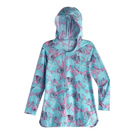 Coolibar UPF 50+ Girl's Seacoast Swim Cover-Up Dress - Sun Protective (Large- Tropical Orchid Botanical Floral)