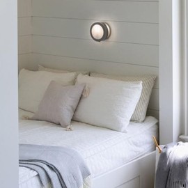 Hinkley Mercer 3650DMG Single Accent Light - Circular Mid-Century Modern Design, Blends Vintage & Glam - Dark Matte Grey Heritage Brass