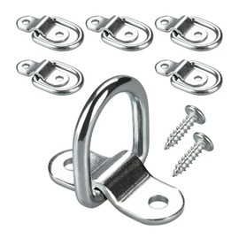 VEHIRIE 6 Pack D-Ring Tie Downs Anchors 1/4" Heavy Duty Steel Trailer Tie Down Hooks for Loads on Case SUV Truck Camper RV Warehouse Boats Cargo Control Surface Mount with Screws