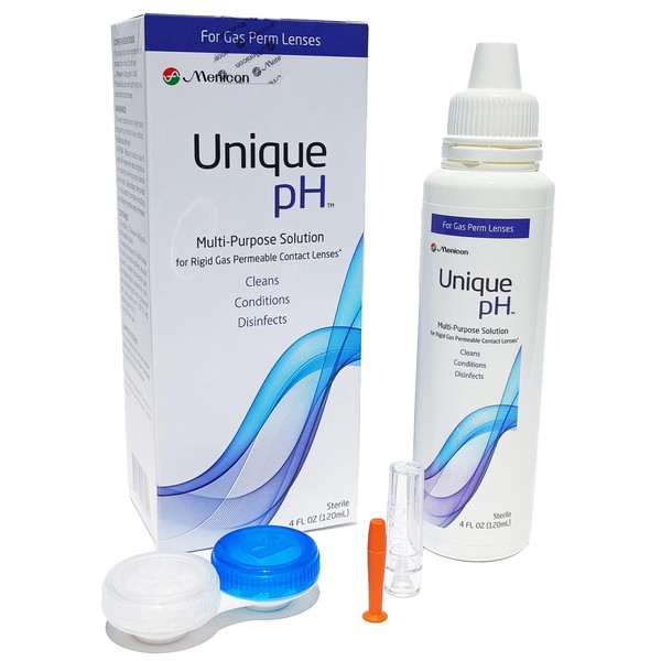 Box O' Mart Menicon Unique pH Multi-Purpose Solution 4 Oz and DMV Lens Remover, Bundle of 2 Items