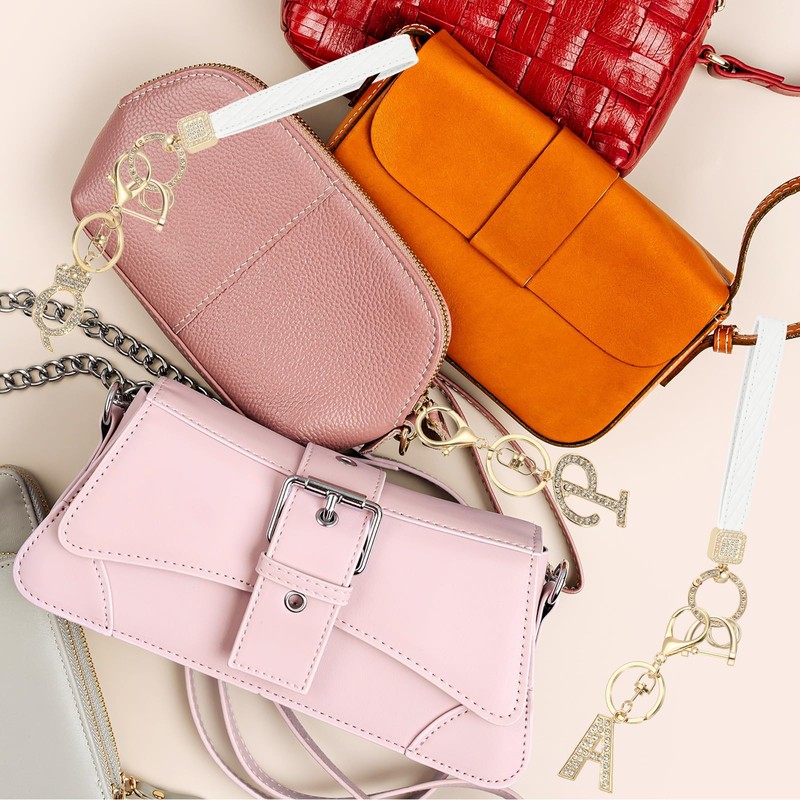 PATIKIL Leather Wristlet Keychain, Initial Letter O Keychains with Key