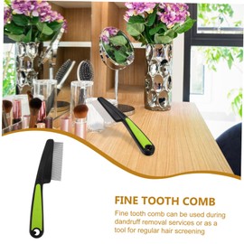 Beavorty 3pcs Fine Dandruff Comb for Adults and Boys and Girls Stainless Steel and Ergonomic Design for Hair Types Professional Scalp Care -green