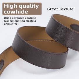 XYJG Vachetta Leather Strap for LV ONTHEGO bag,Double Sided Usable Color-blocking Cowhide Crossbody Adjustable Replacement Strap(1.6 Inch Wide,25.6 Inch Long,Wide)