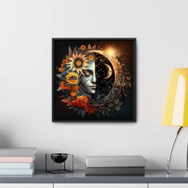 Baipisan Cross Stitch Kits for Adults - Sun and Moon Stamped Crossstitching Kits Preprinted 11 Count Cross-Stitch Kit for Beginner, 11CT Prestamped Easy Pattern Needlepoint Kits Crafts for Decor