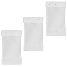 Aenmt 3 Pcs Women’s Bodysuit Extender, Removable and Washable Bodysuit Crotch Extender with 3 Plastic Snaps, White