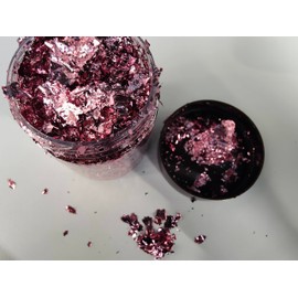 Gilding Flakes,Gold Foil Flakes for Resin,Blue Red Purple Pink Metallic Foil Flakes for Resin Jewelry Making,Nails,Painting Art,Crafts and Slime (Peach Red)