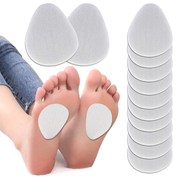 ActFun 6 Pairs (12 Pieces) Felt Metatarsal Pads, 1/5" Thick Reusable Breathable Ball of Foot Cushions, All Day Pain Relief Prevent Calluses Blisters, Foot Arch Support Foot Pads for Women and Men