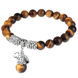 KYEYGWO 8mm Tree of Life Chakra Bracelet, Reiki Healing Balancing Lucky Charm Stretch Stone Beads Bracelet for Unisex