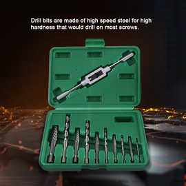 11pcs Broken Screw Drill Bits and Extractor Set Bolts Fastners Taken Out Removal Tool Damaged Screw Extractor Set, 11pcs Broken Screw and Bolts Removal Tool Stubborn Stripped,