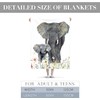 Elephant Blanket, Soft Warm Fuzzy Fleece Plush Blanket 60''x50'', Smooth