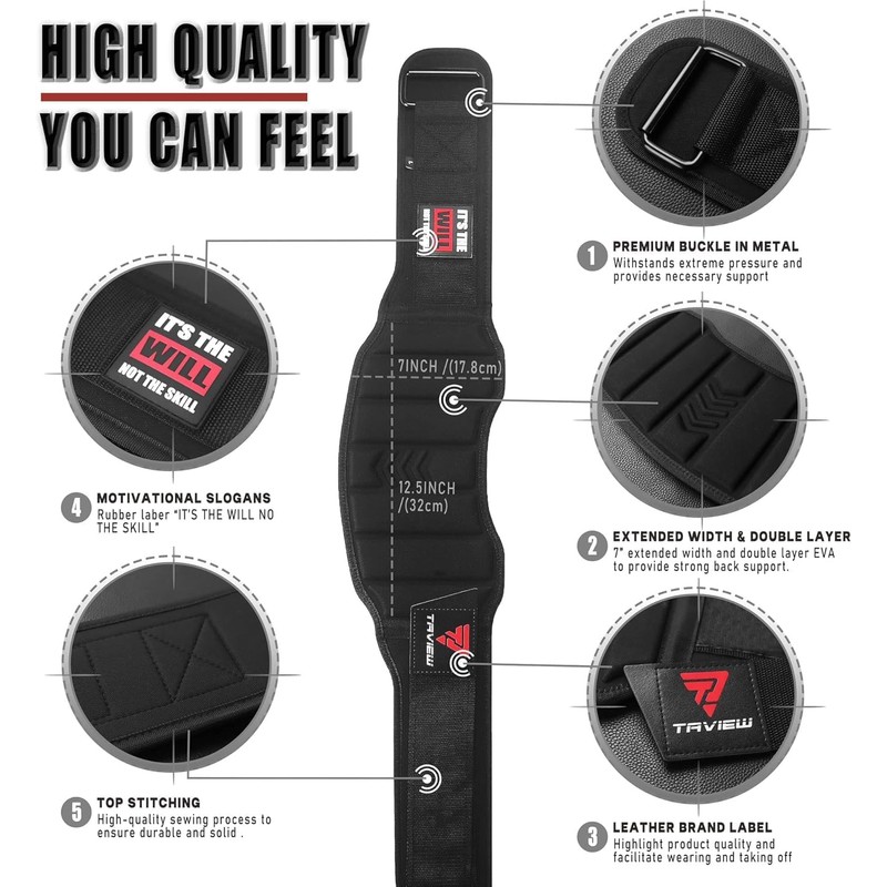 Weight Lifting Belt, Weightlifting Belt,Workout Gym Powerlifting Belt 7 inch,Fitness