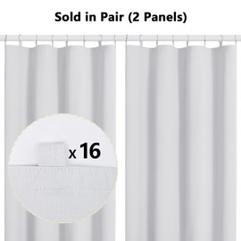 Aiyufeng 2 Panels 100% Blackout Curtain Liners for Behind Curtains, Darkening Thermal Insulated Blackout Liner for 84 Inch Curtains, Each 50" Wx80 L, 2 Liners Per Set with 18 Pieces Rings